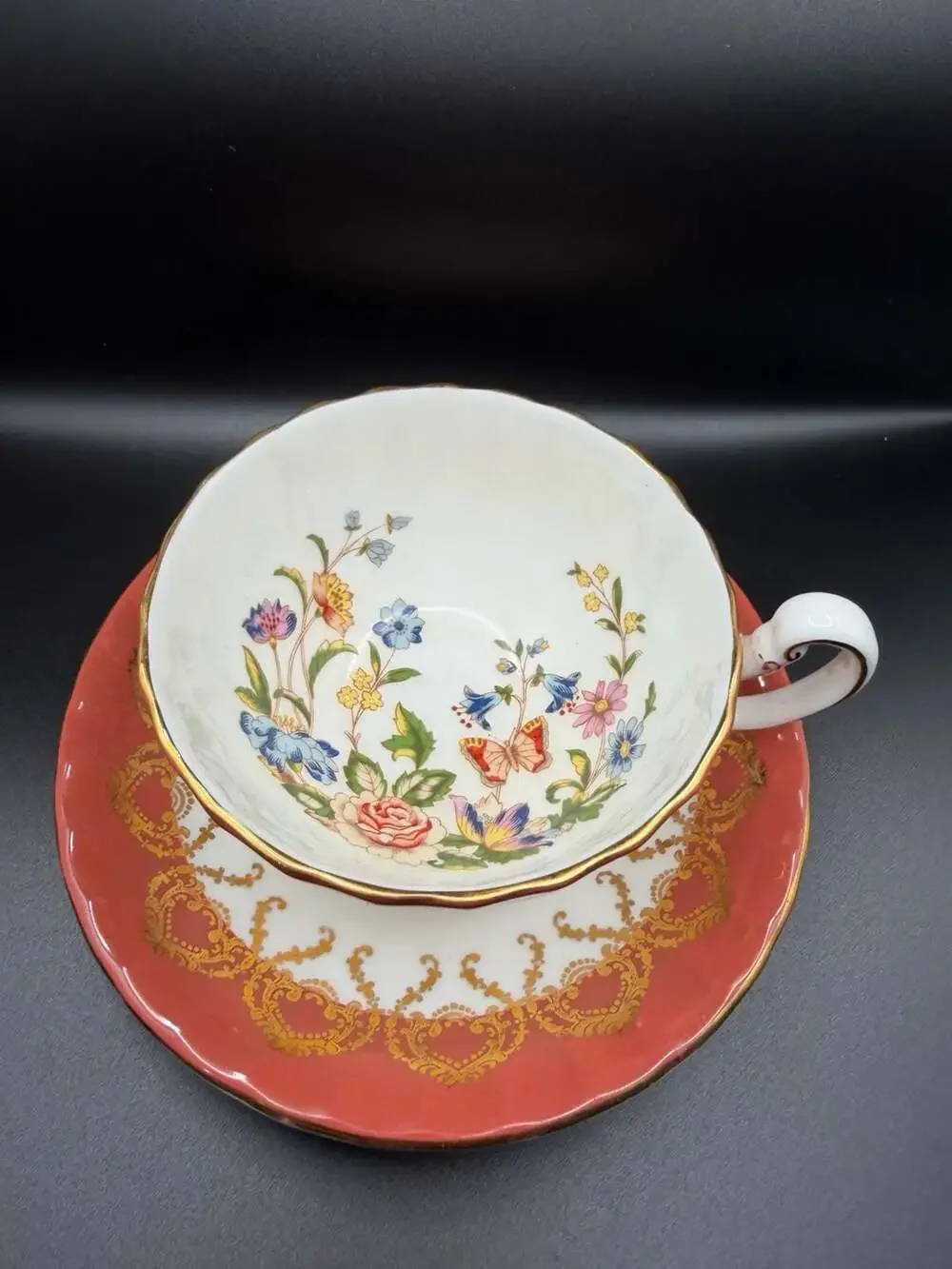 Aynsley Cottage Garden Fine English Bone China Teacup and Saucer